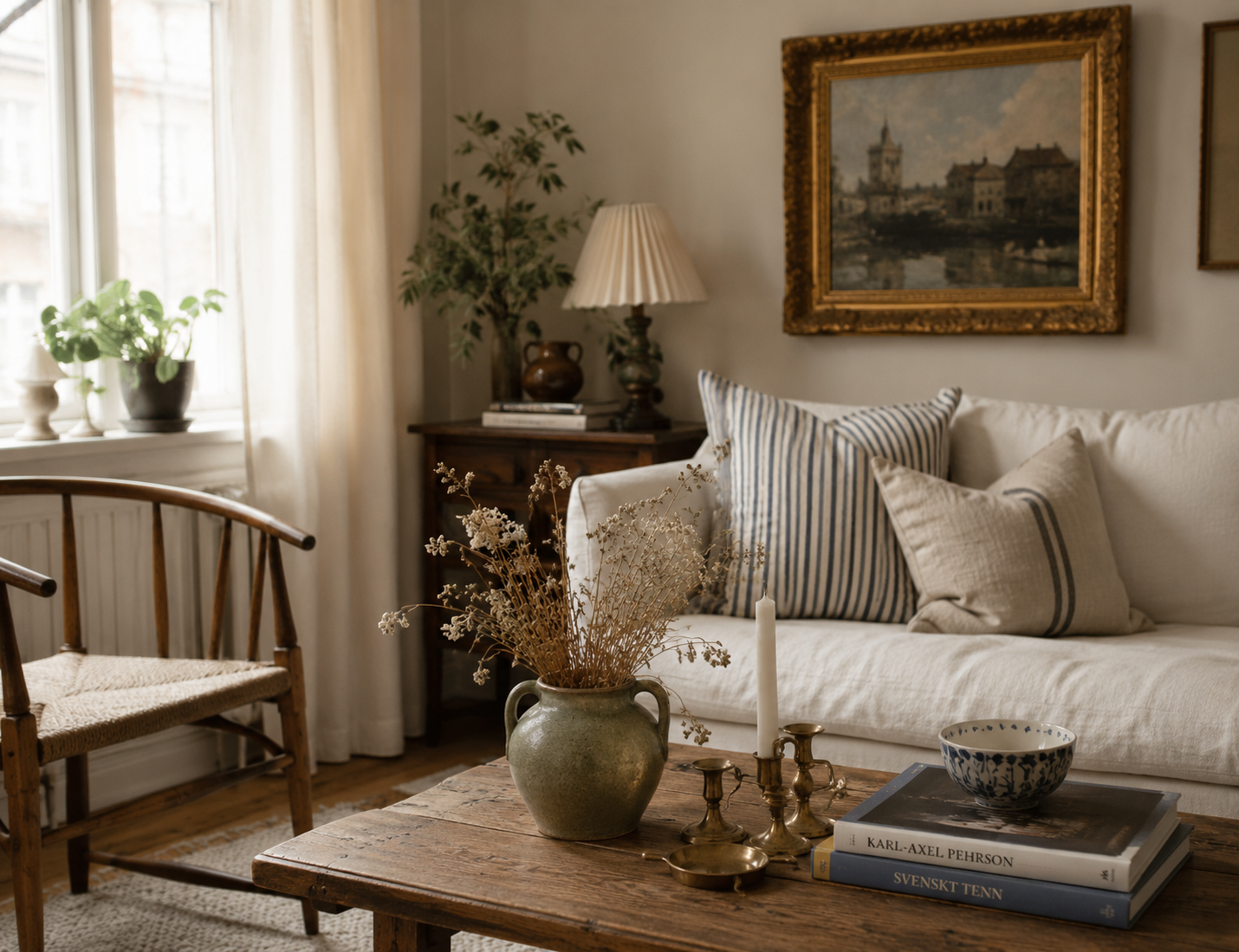 Nicely decorated room with vintage pieces